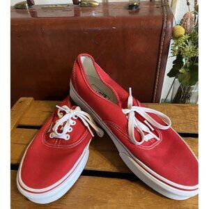 Vans Authentic Low Top Shoe in Red US Men's Size 9.5 Women's Size 11